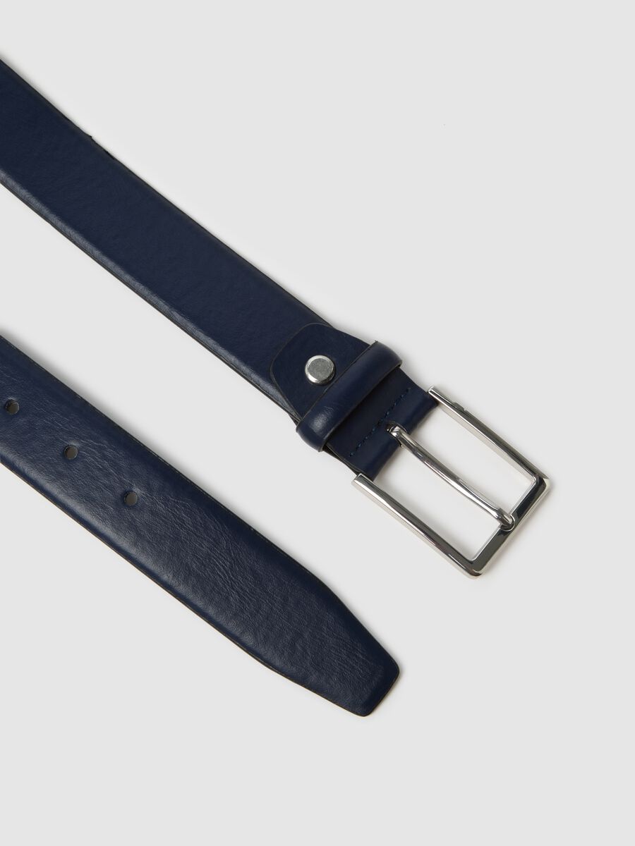 Genuine Blue Leather Belt_1