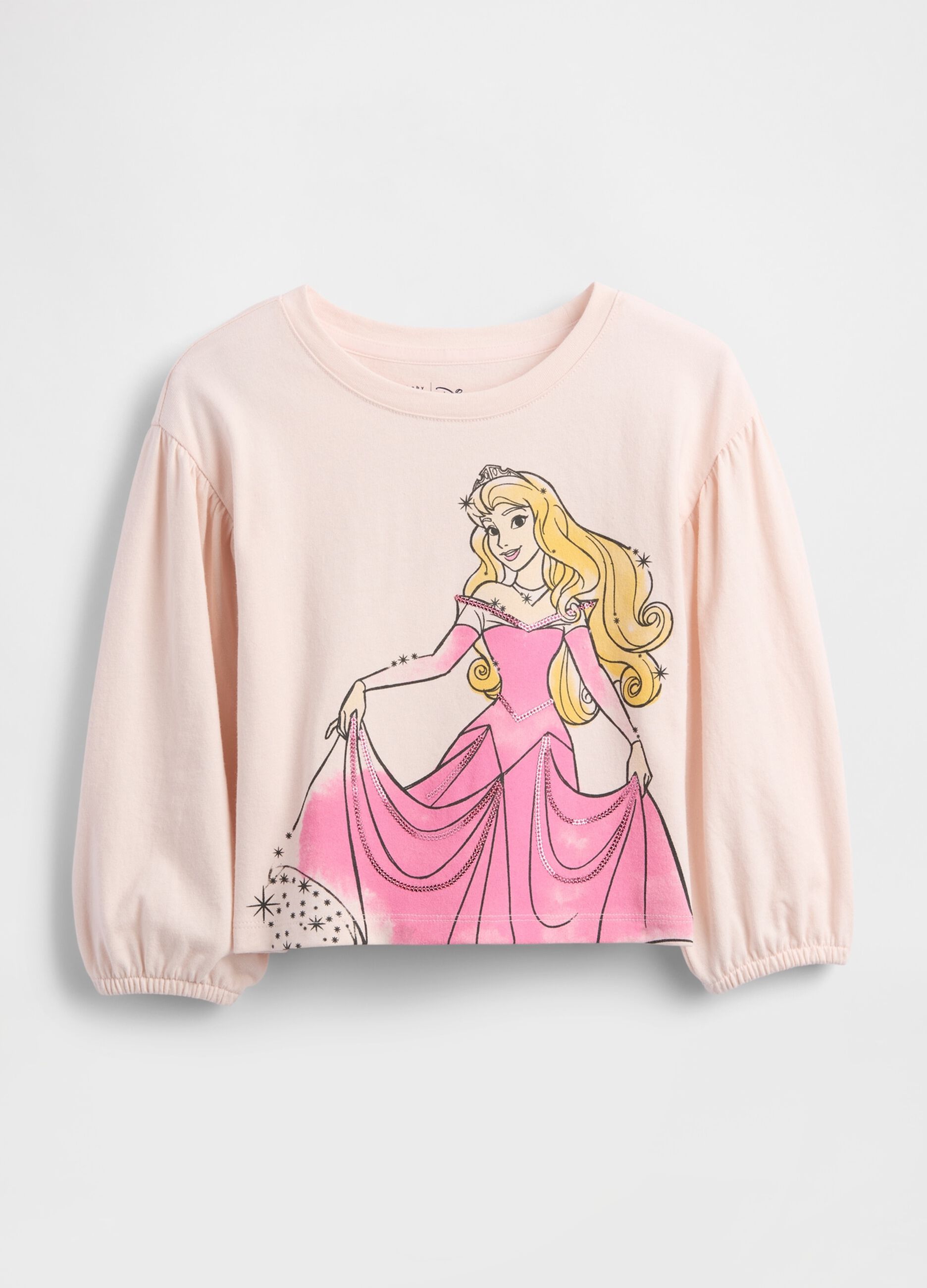 Pink Long Sleeve Princess Print T-Shirt