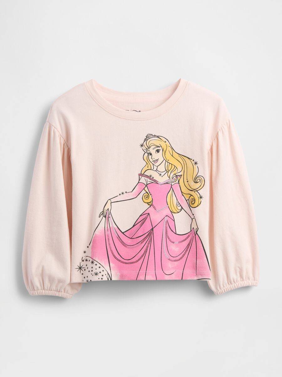 Pink Long Sleeve Princess Print T-Shirt_0
