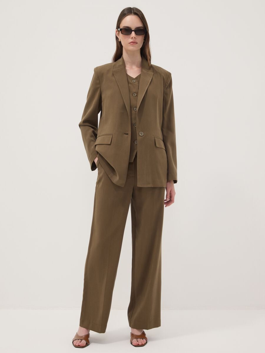 Blazer verde in misto viscosa regular fit_2