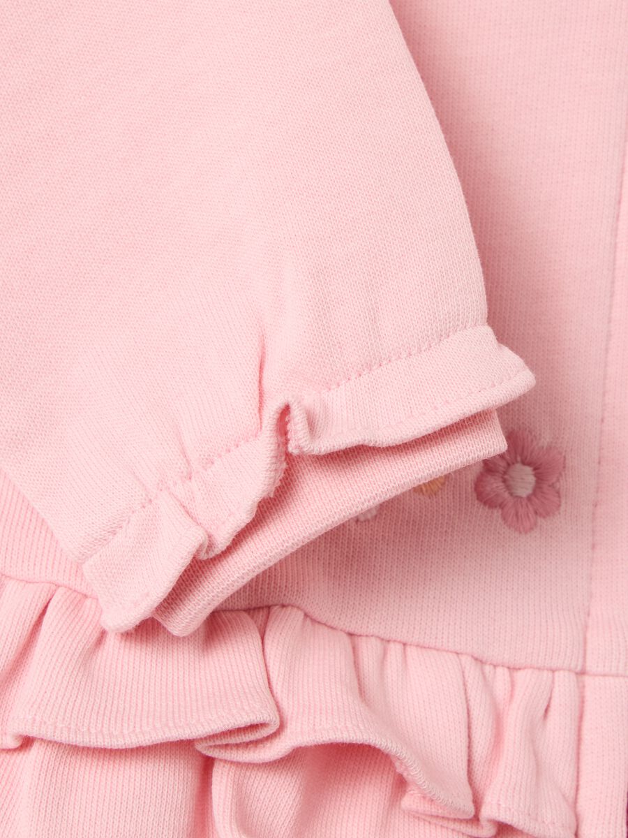 Full-zip in French Terry with embroidered flowers_2