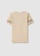 Beige pure cotton boy's regular fit T-shirt with New York print_4