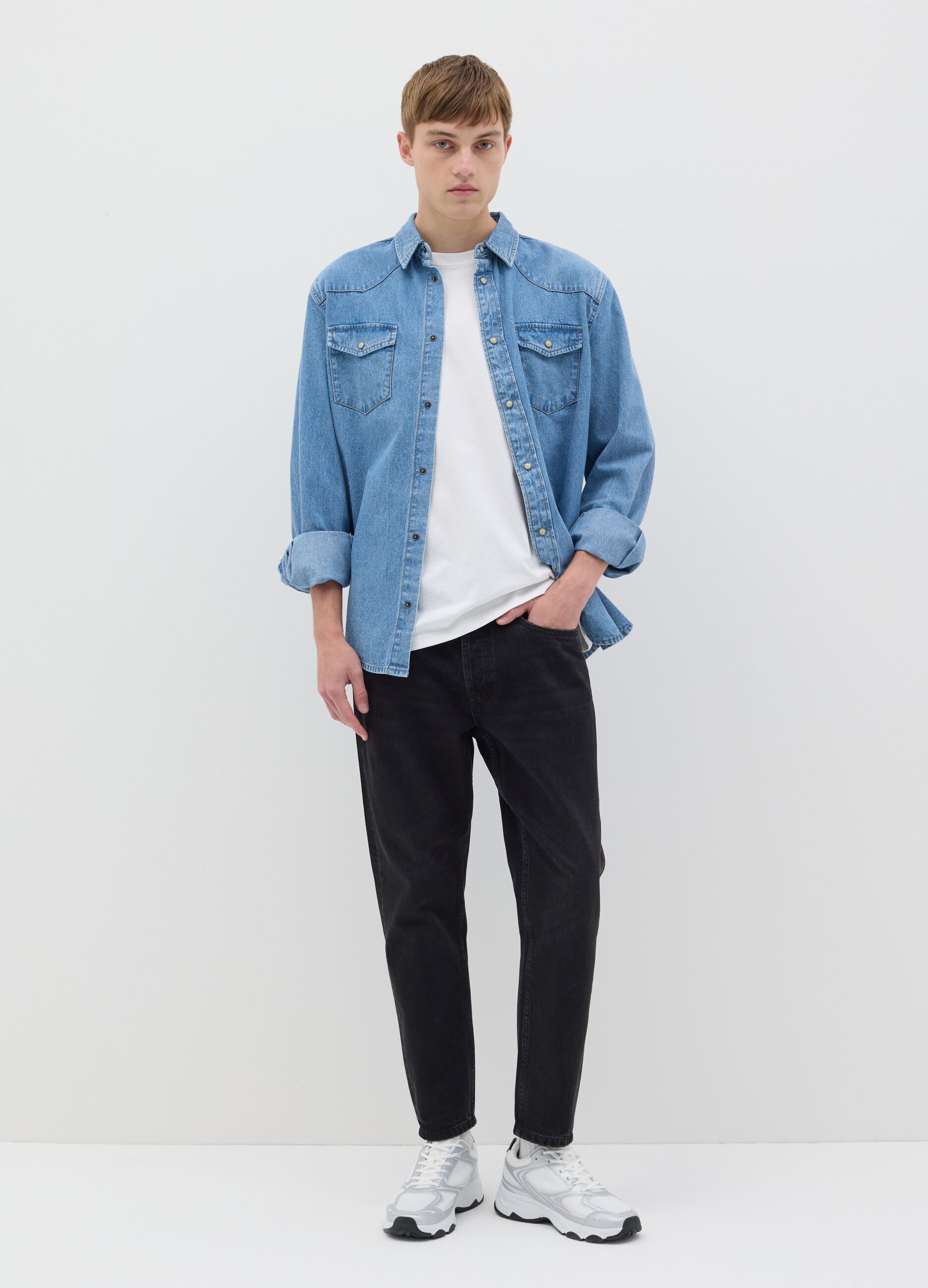 Camicia western in denim