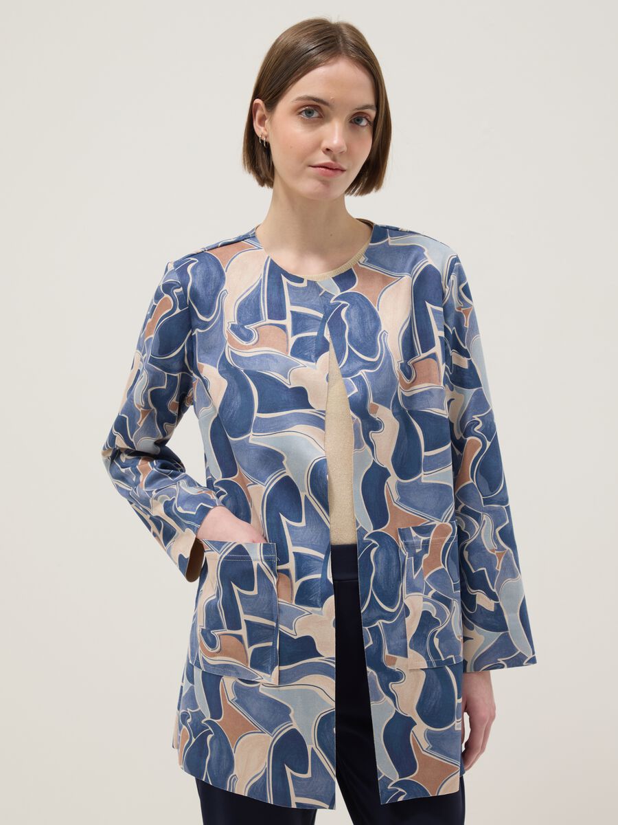 Giacca leggera multicolor regular fit con fantasia_0