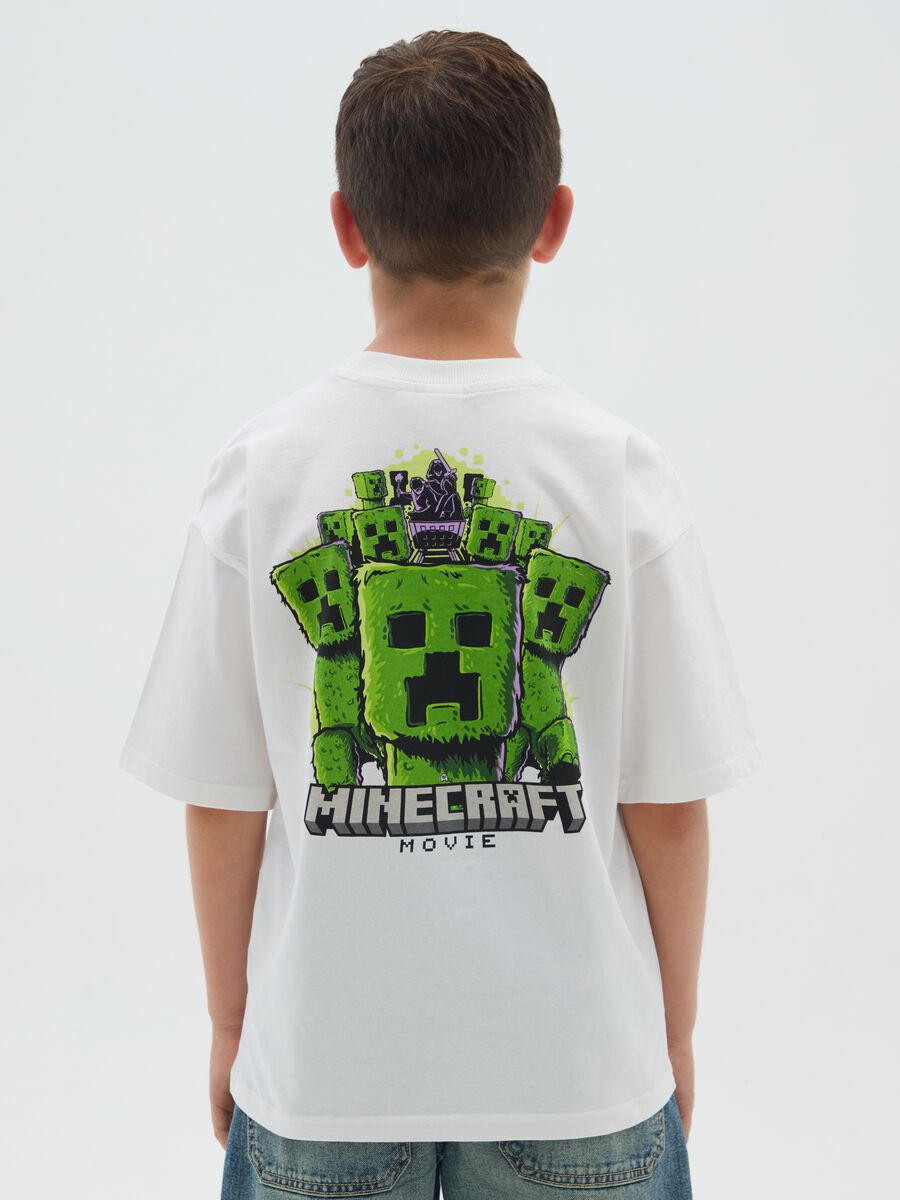 Boy's T-shirt in white pure cotton with print_1