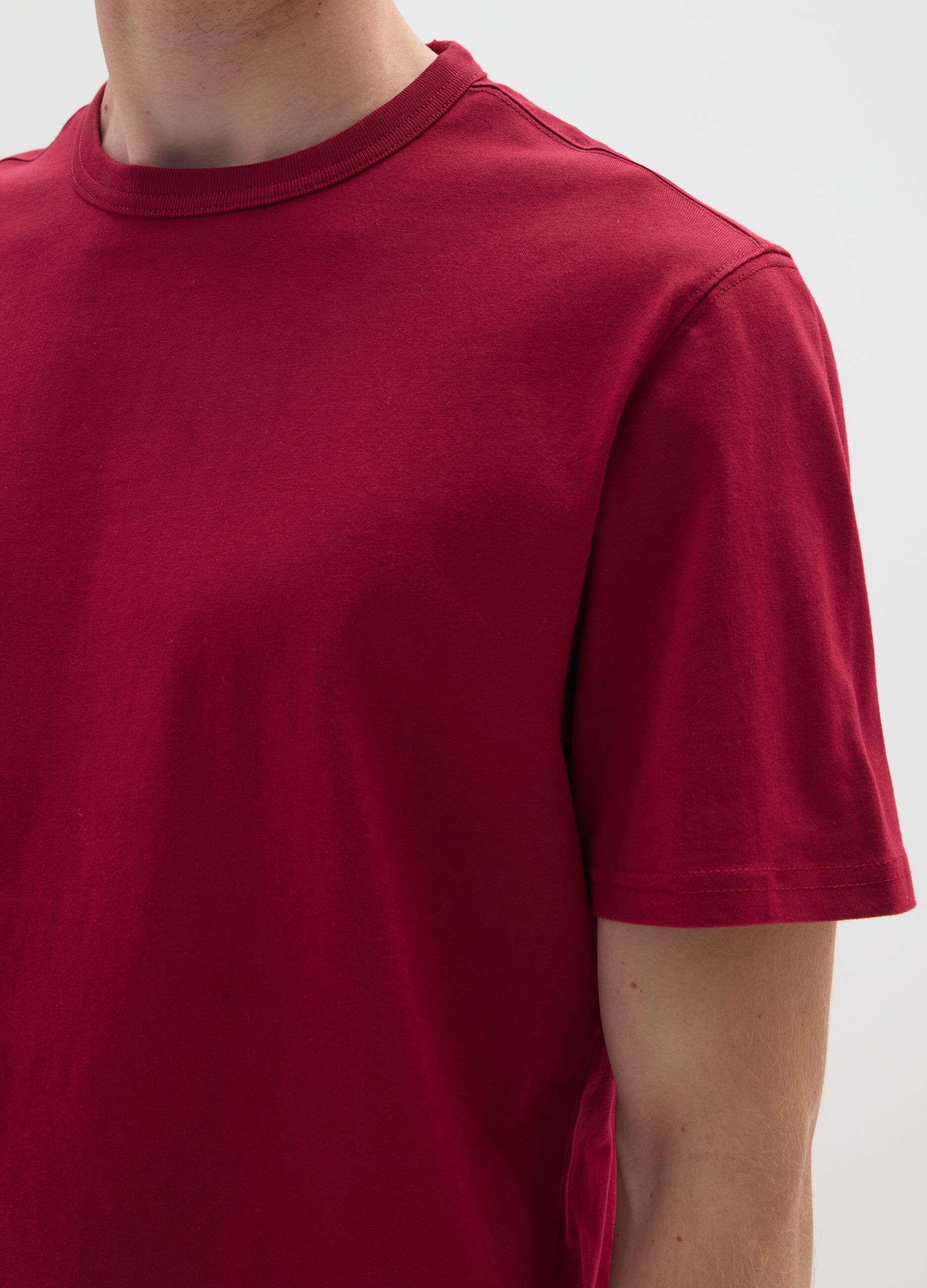 Red pure cotton regular fit T-shirt