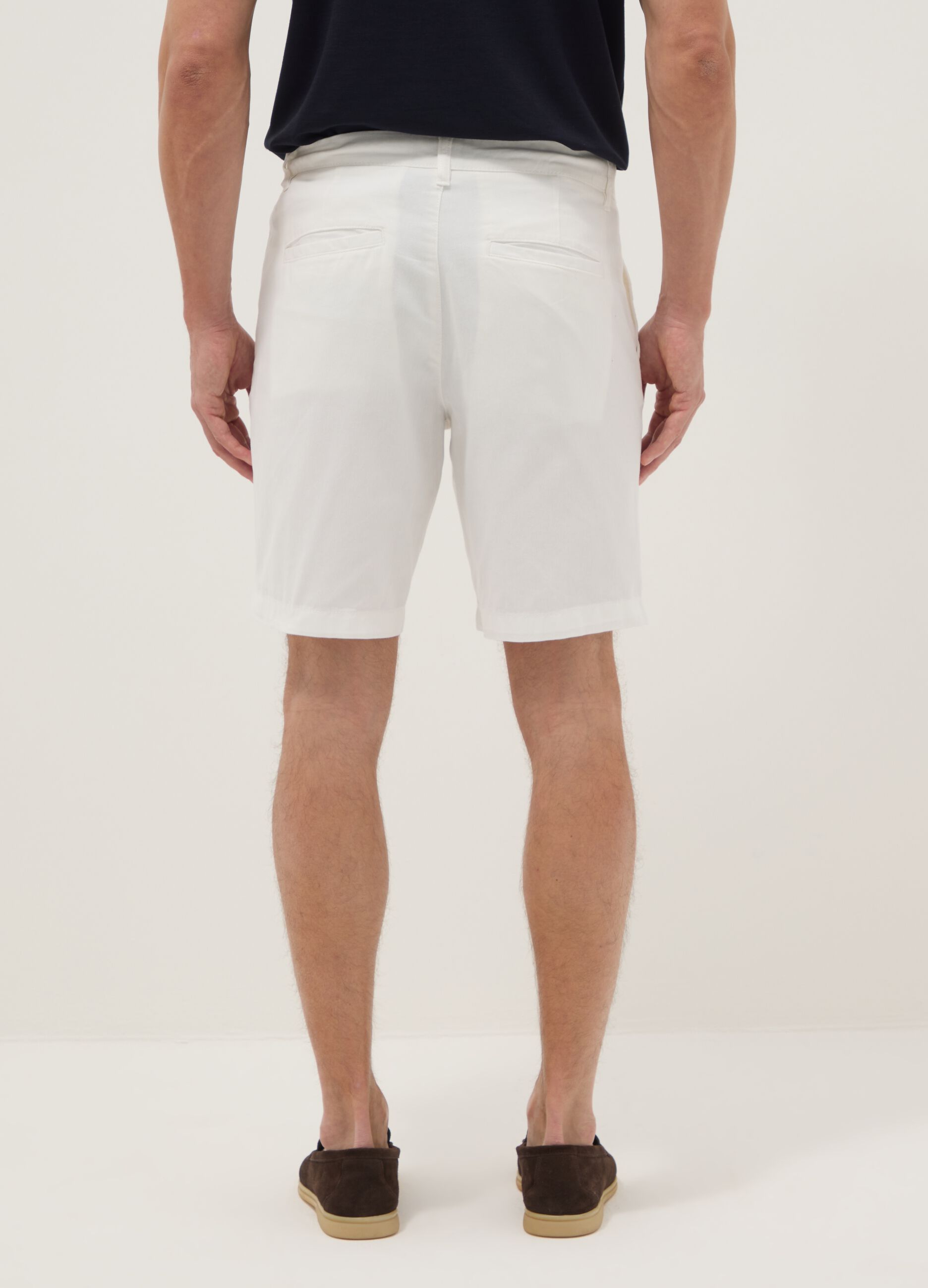 White regular-fit chino shorts