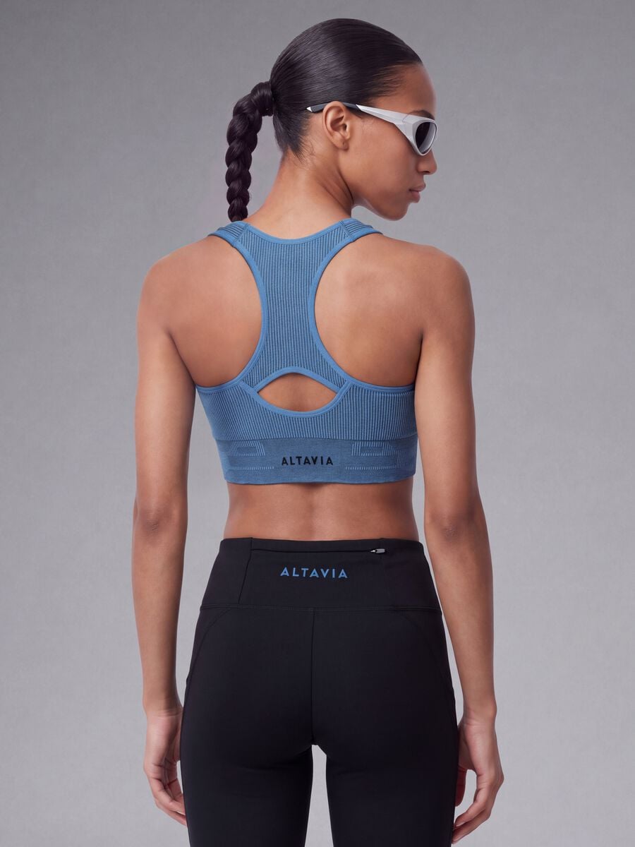 Reggiseno sportivo blu in tessuto elasticizzato ALTAVIA RUNNING_3
