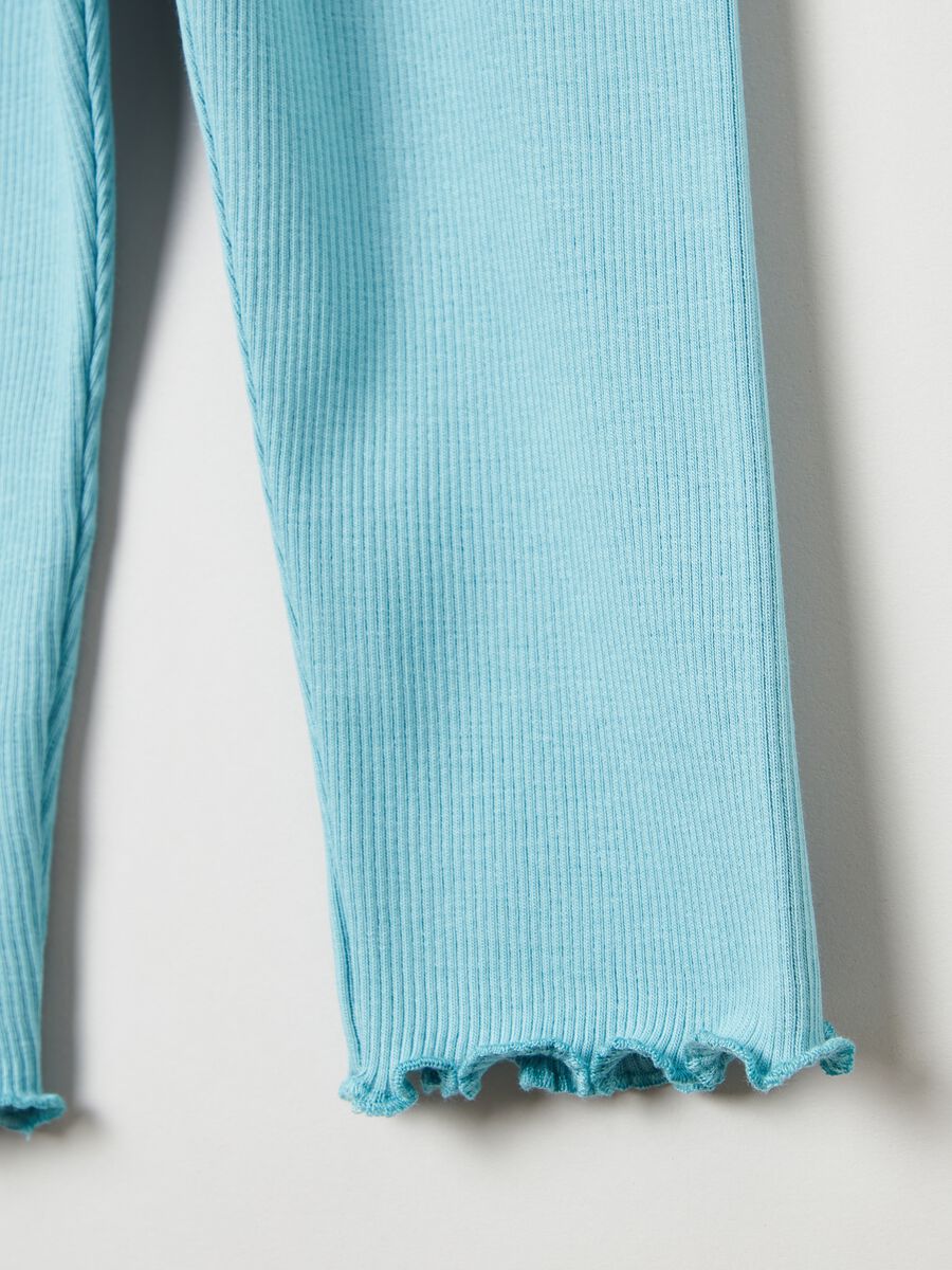 Leggings a costine con orlo ondulato_2