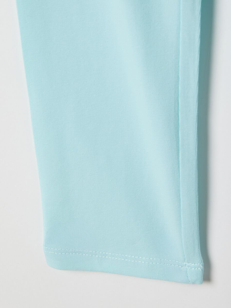 Girls' Slim Fit Blue Stretch Cotton Leggings with Star_3