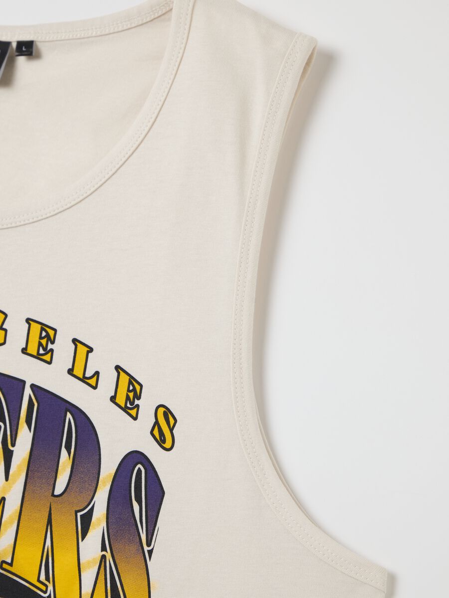 Cotton White NBA Lakers Tank Top_5