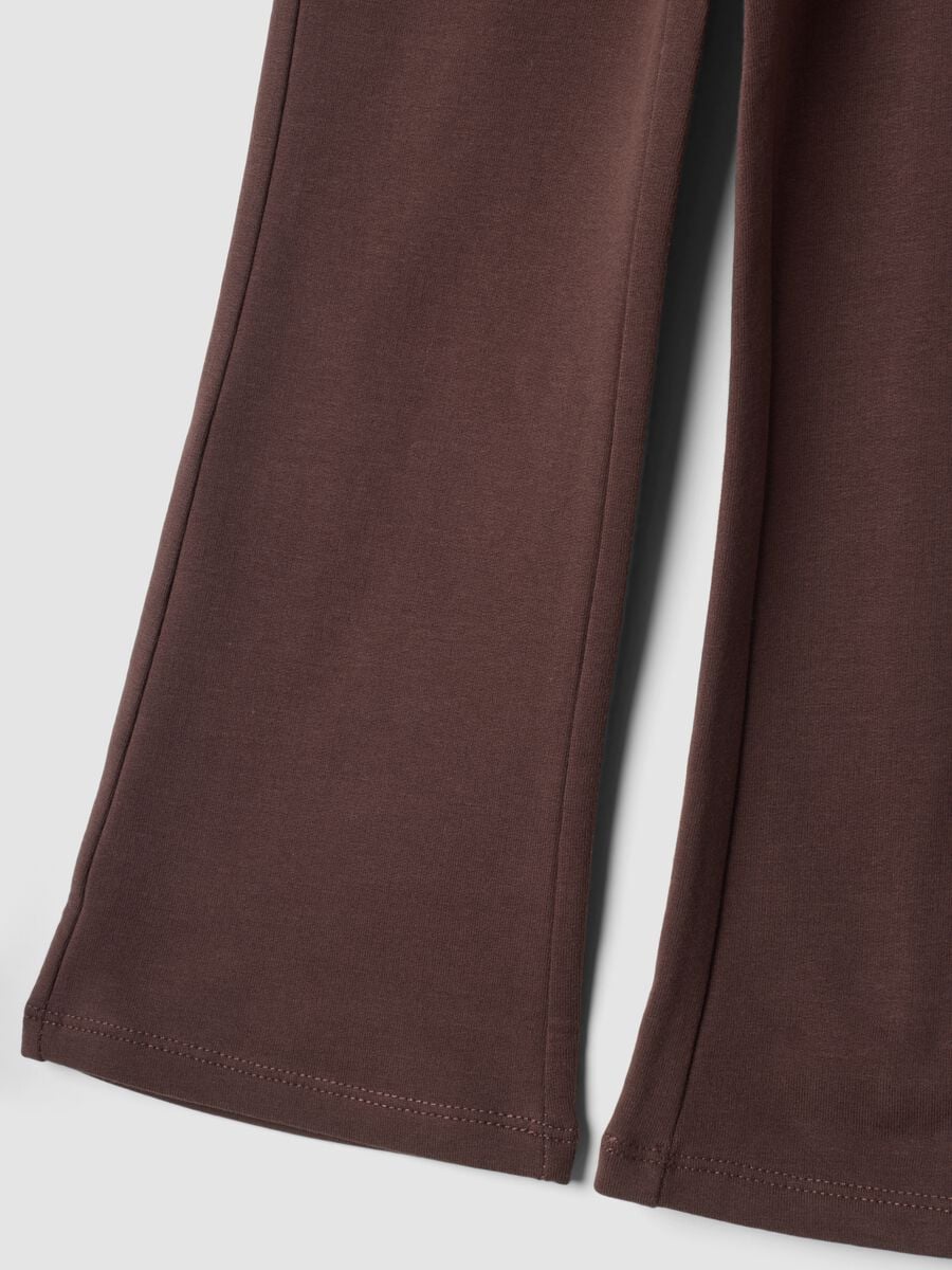 Brown flared leggings in stretch organic cotton_3