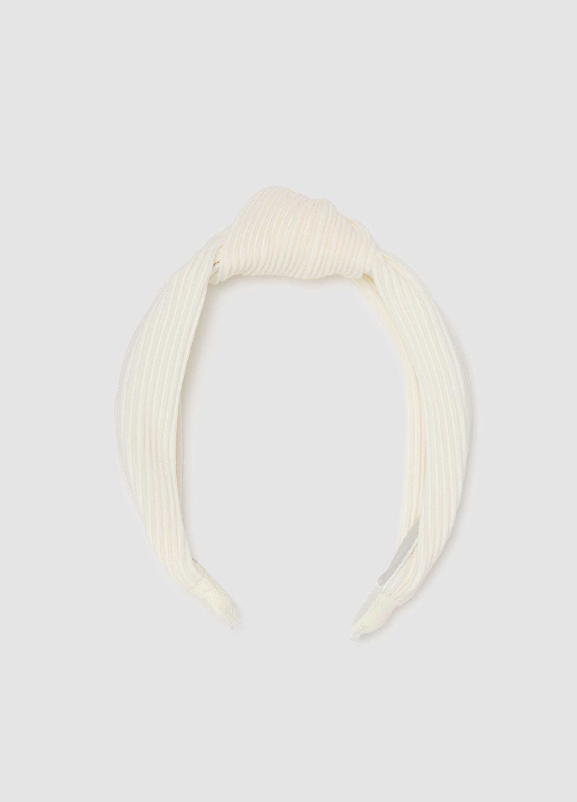 Ribbed White Women's Headband