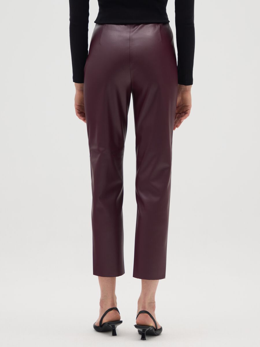 Red Slim Fit Patent Effect Leggings_2