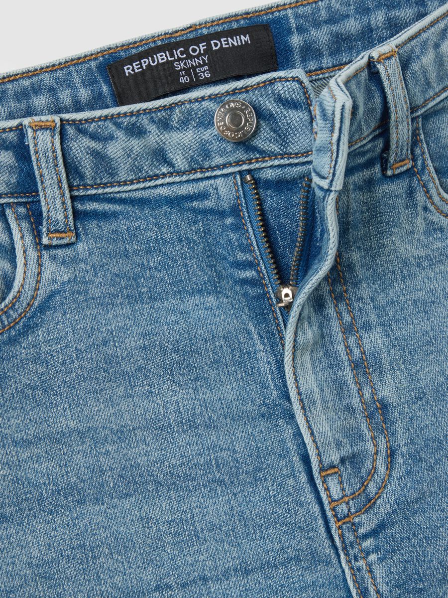 High-waisted blue skinny jeans in stretch cotton_5