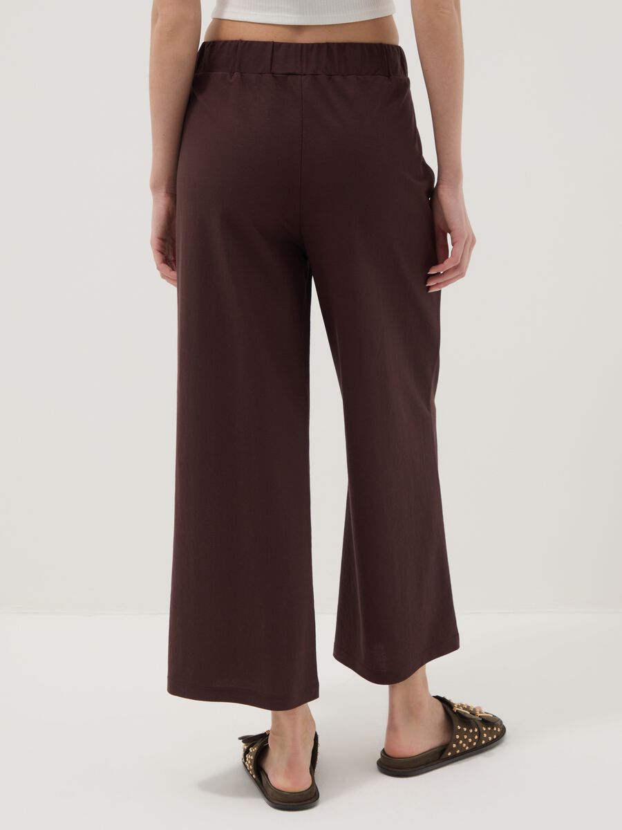 Pantaloni culotte marroni in misto viscosa Culotte Fit_3