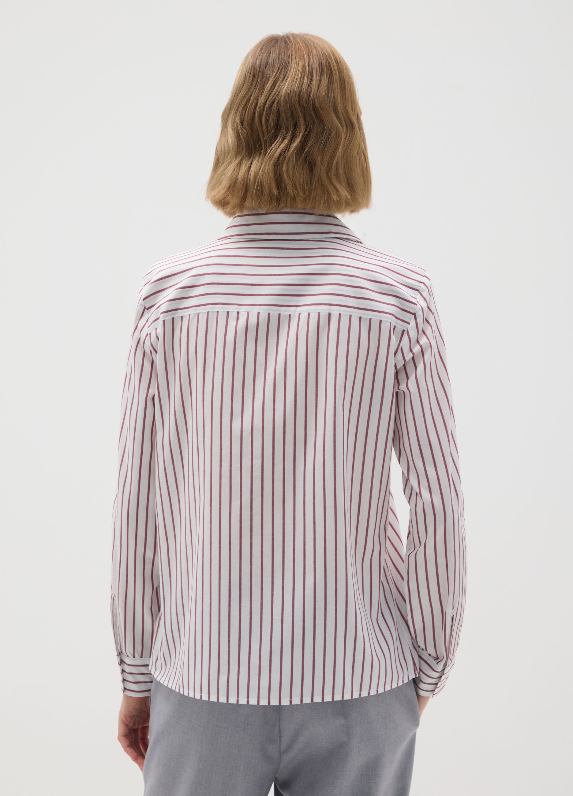 Camicia in misto cotone multicolor slim fit
