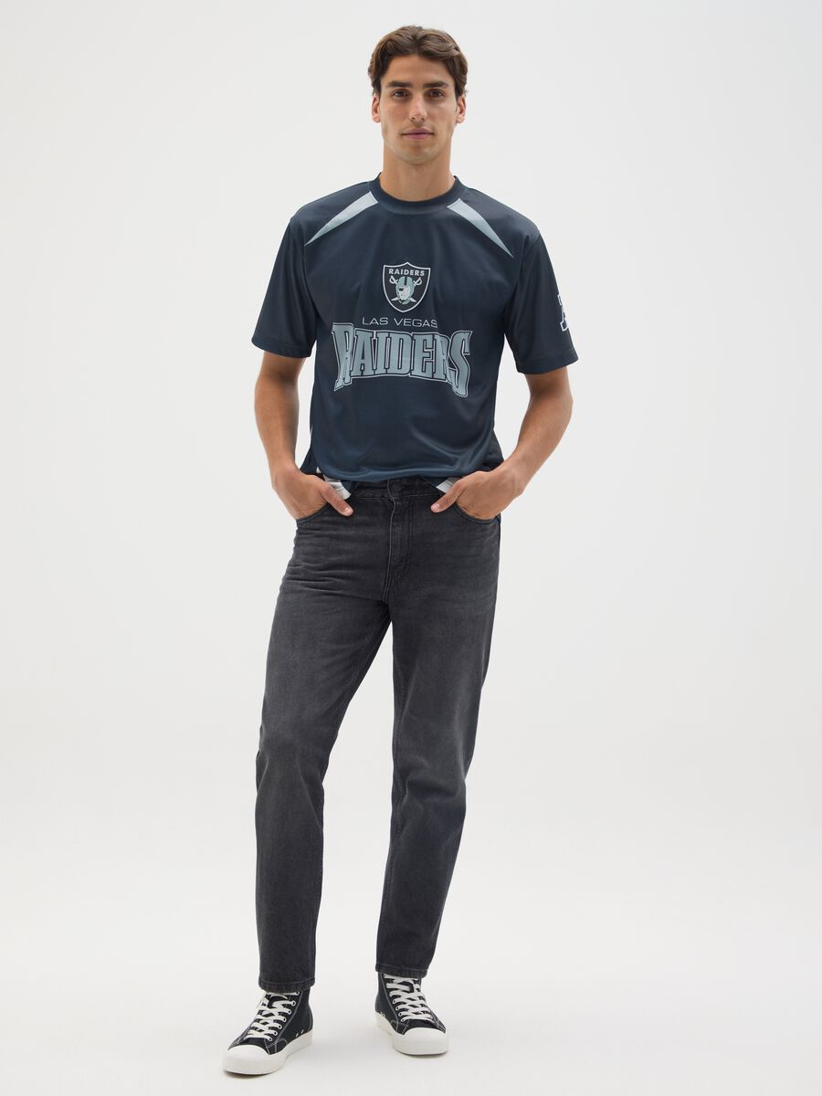 Blue T-shirt with Las Vegas Raiders graphics_1