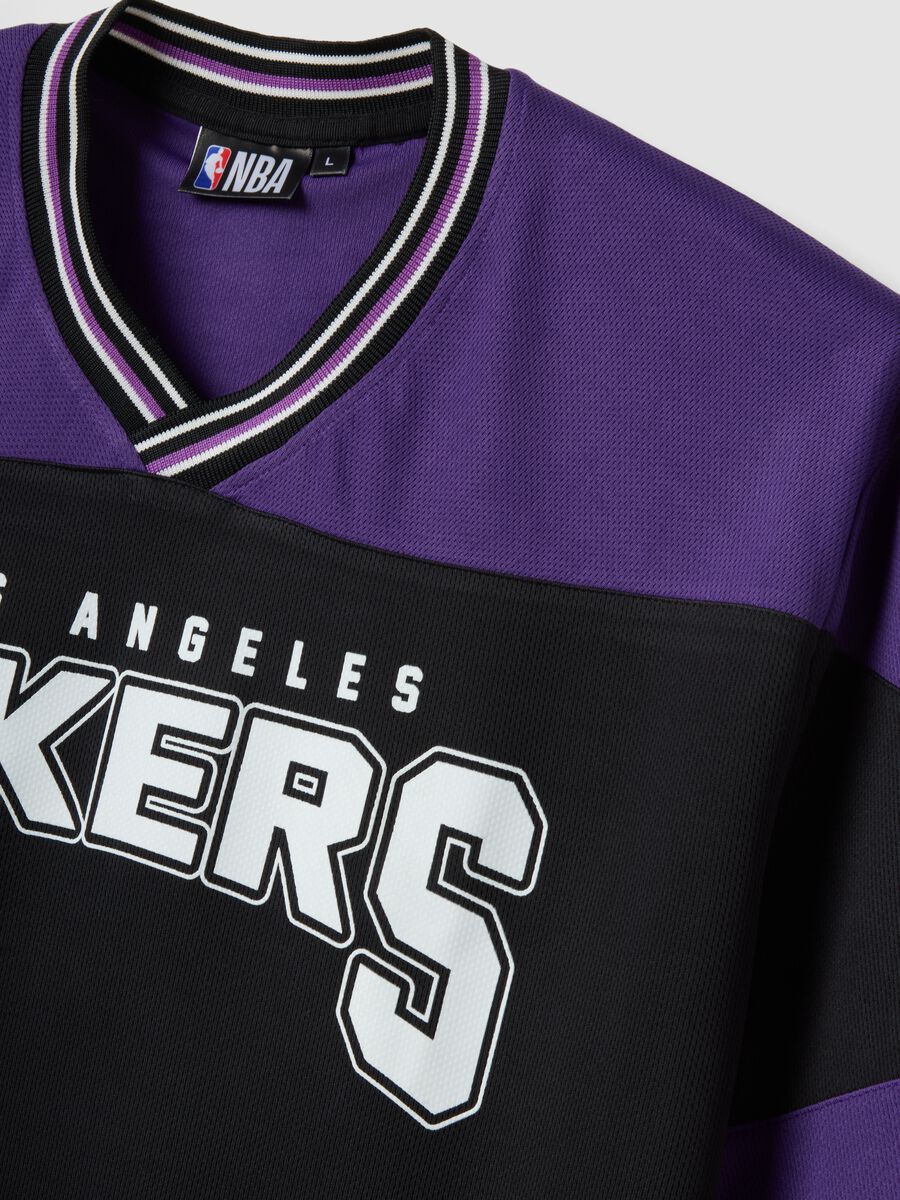 Los Angeles Lakers Regular Fit Multicolour Pure Cotton T-Shirt_5