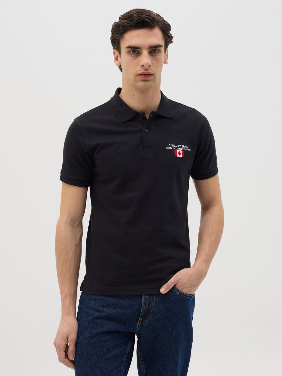Piquet polo shirt with embroidered logo_0
