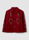 Shacket rossa regular fit con fantasia jacquard_4
