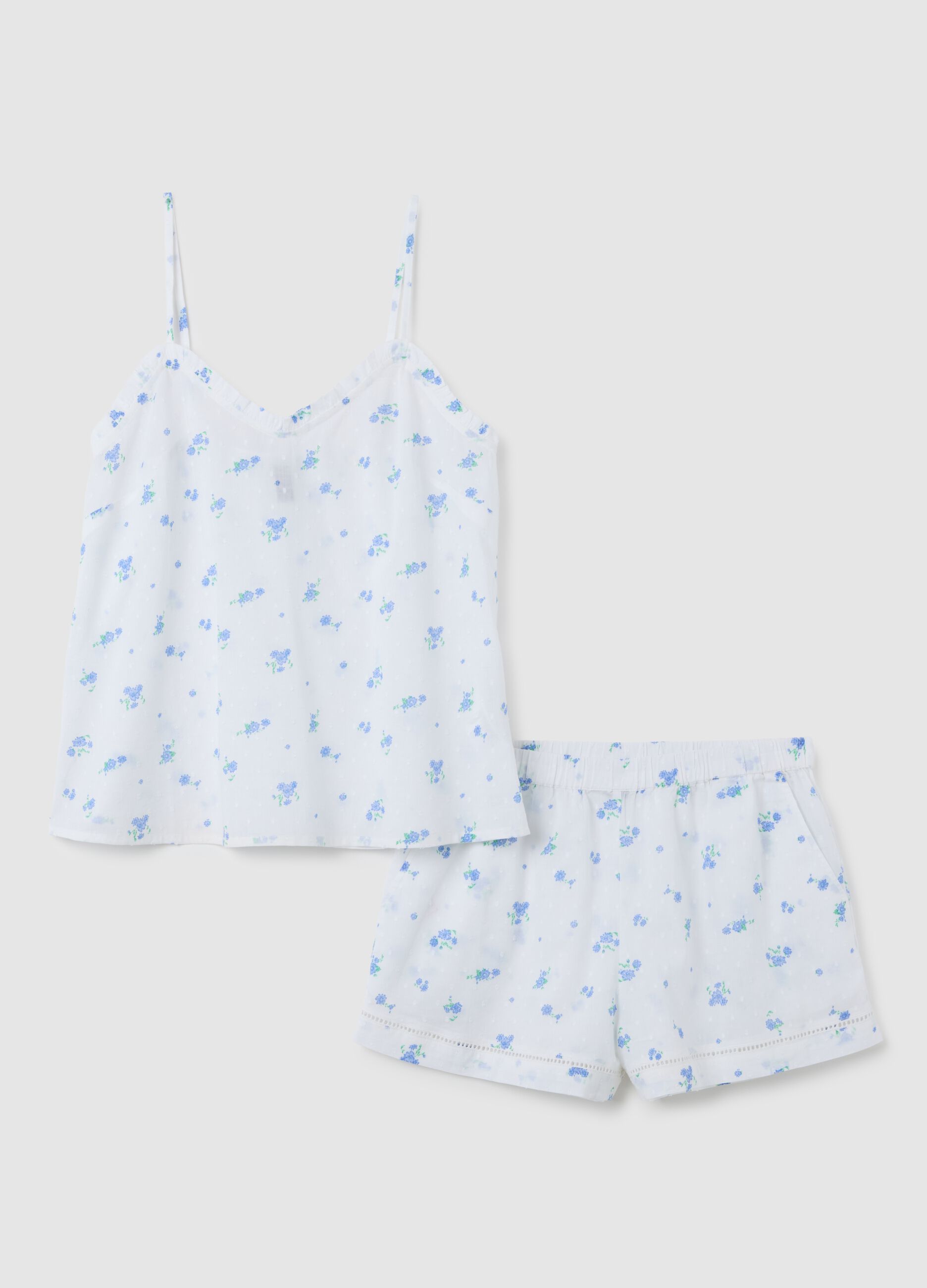 Women's white pure cotton regular fit pyjamas