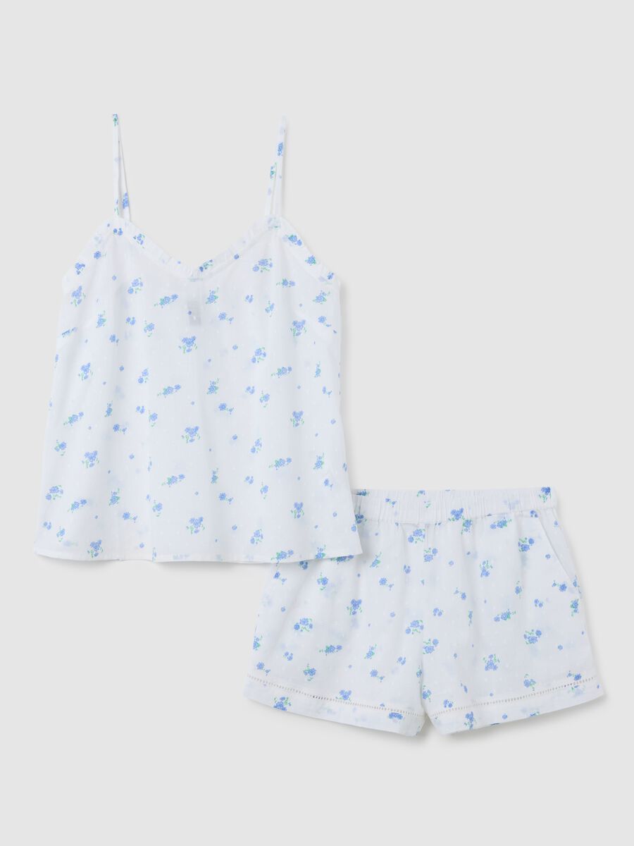 Pigiama da donna in puro cotone bianco regular fit_4