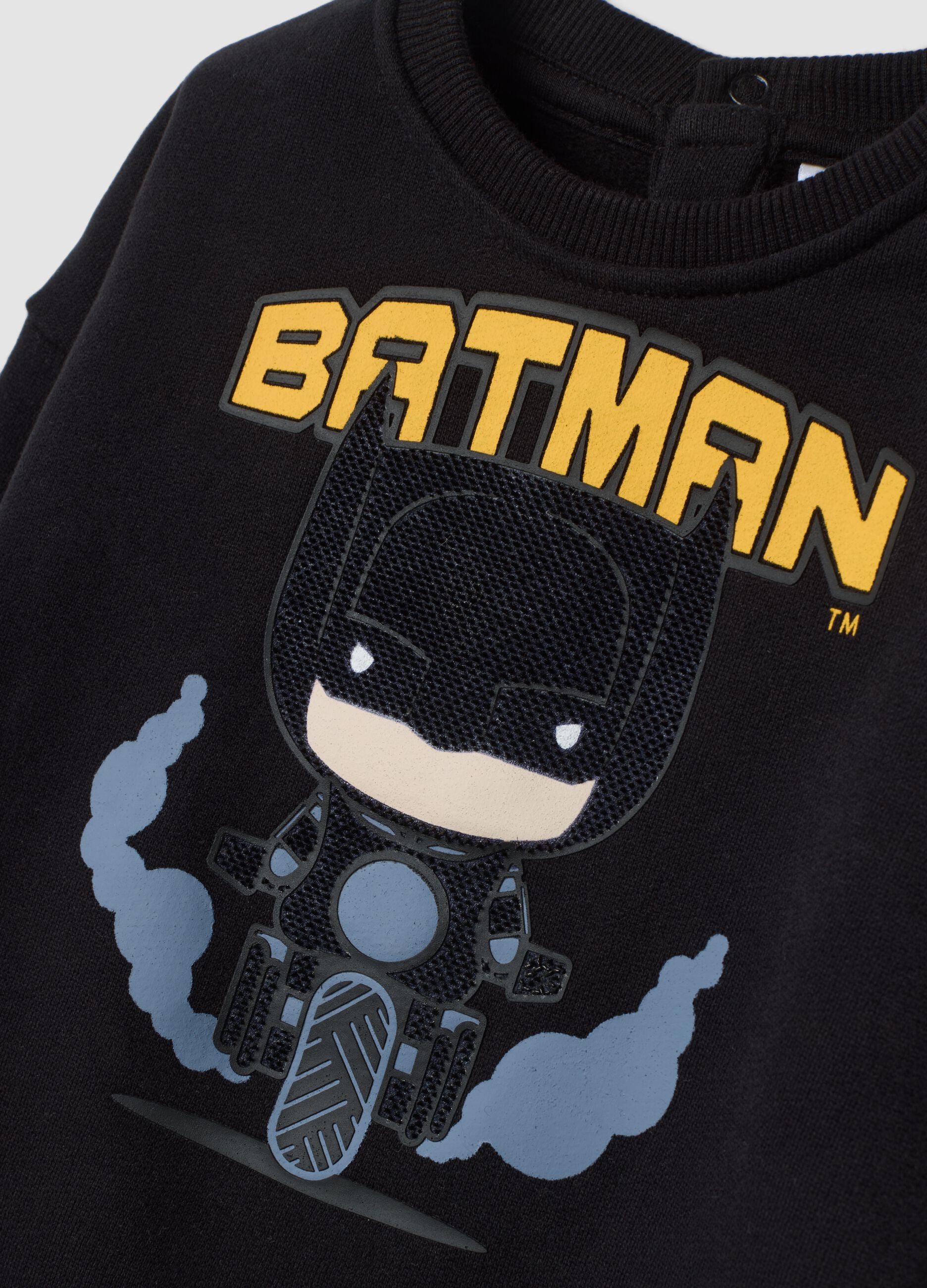 Black Batman-themed oversized jogging set in 100% organic cotton