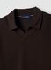 Brown 2-Way Stretch cotton polo shirt, regular fit_1