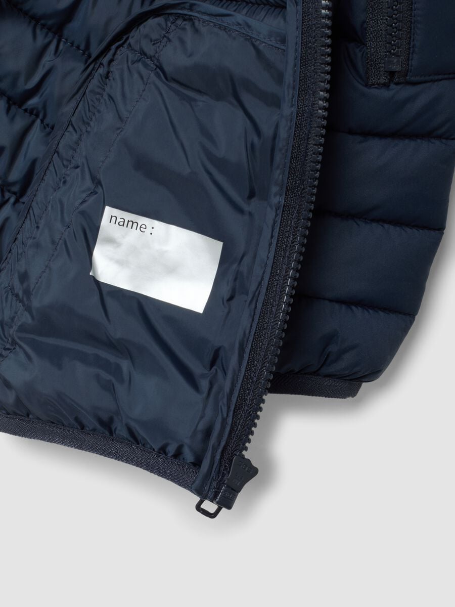 Blue Ultralight Quilted Hooded Jacket for Baby Boy_3