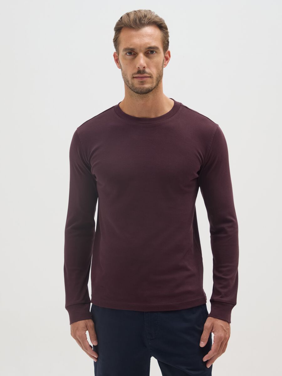 T-shirt in puro cotone viola regular fit_0