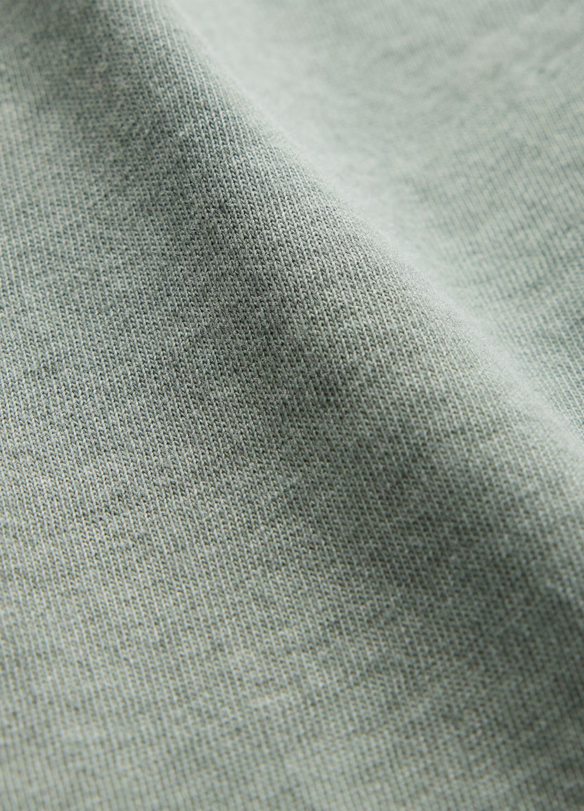 Green V-neck T-shirt in cotton
