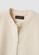 Beige pure cotton cardigan with buttons, regular fit_1
