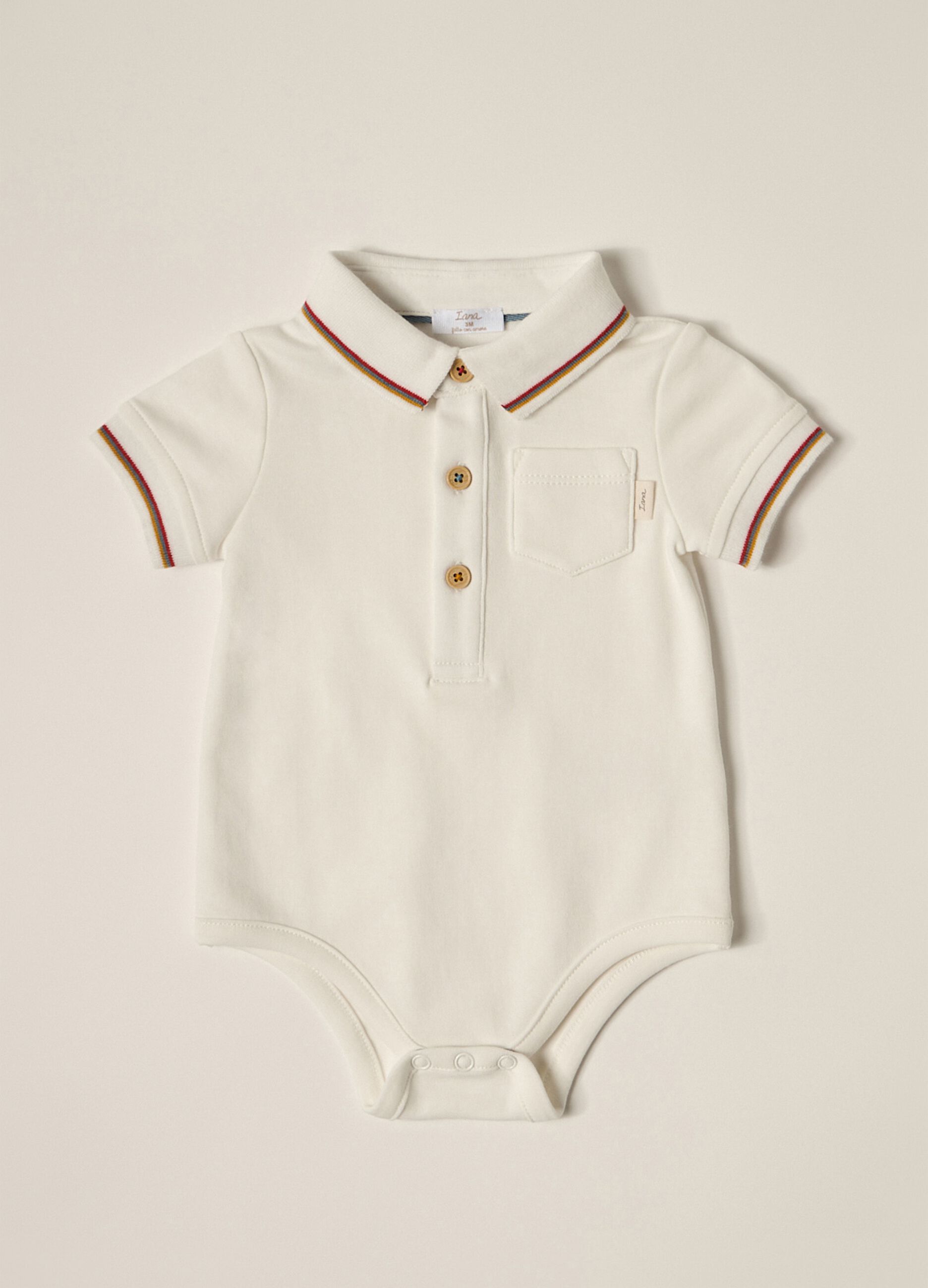 IANA newborn boy bodysuit in 100% cotton interlock