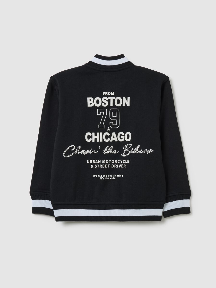 Children's black regular fit cotton blend sweatshirt_1