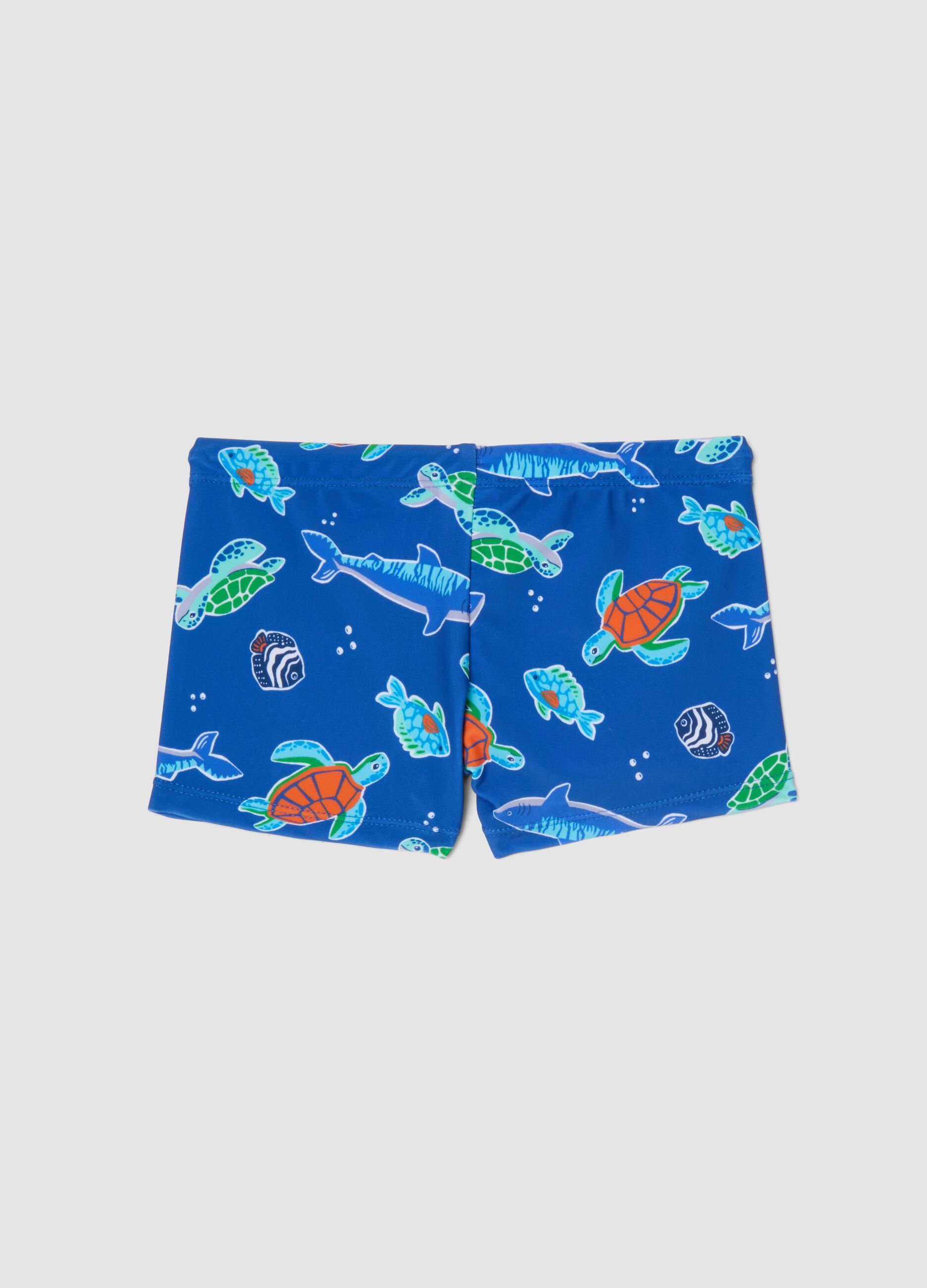 Blue stretch swim shorts