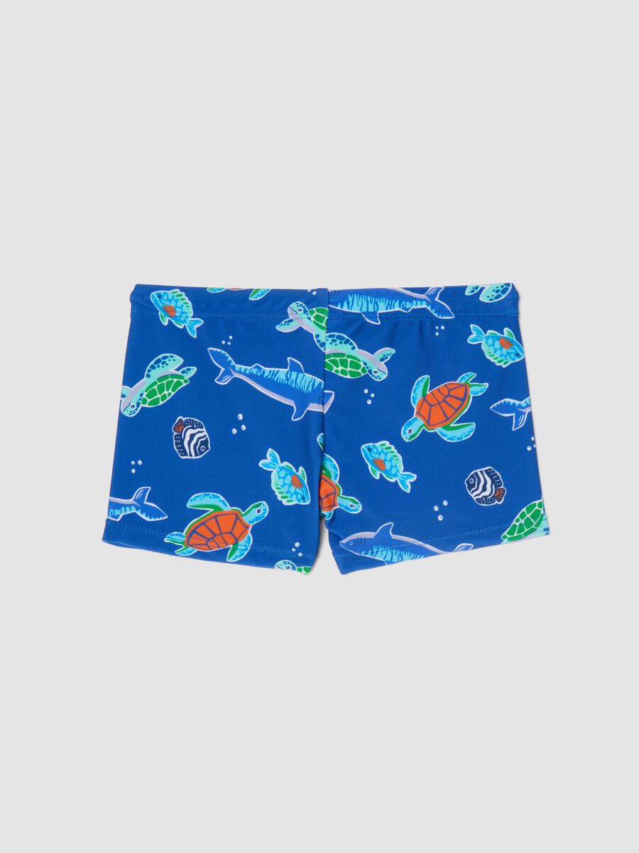 Blue stretch swim shorts_1