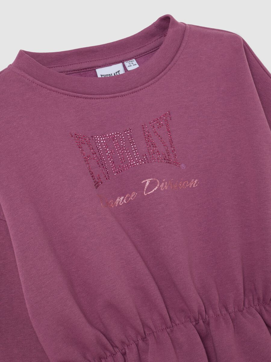 Felpa viola da bambina in misto cotone regular fit con logo Everlast_2