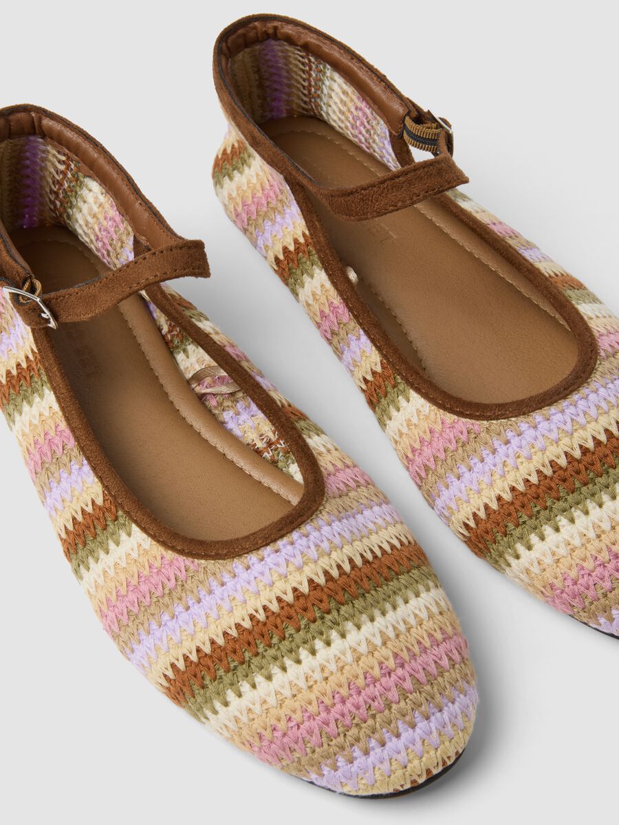 Ballerine a righe multicolor con cinturino_2