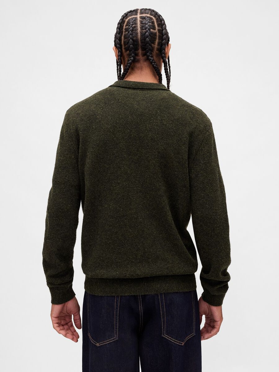 Maglione verde in misto lana_1