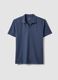 Blue stretch cotton polo shirt_0