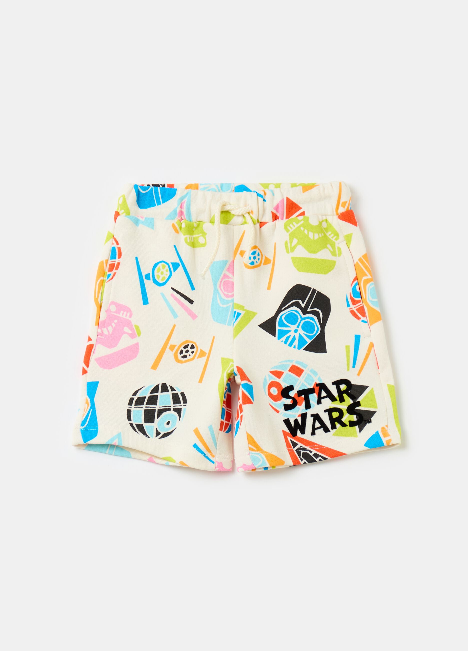 Fleece Bermuda shorts with Star Wars print