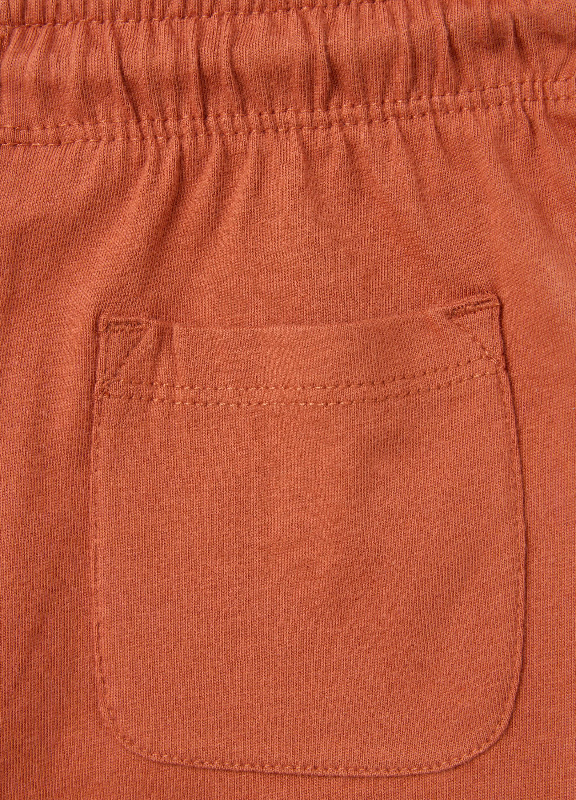Children's orange pure cotton regular fit shorts