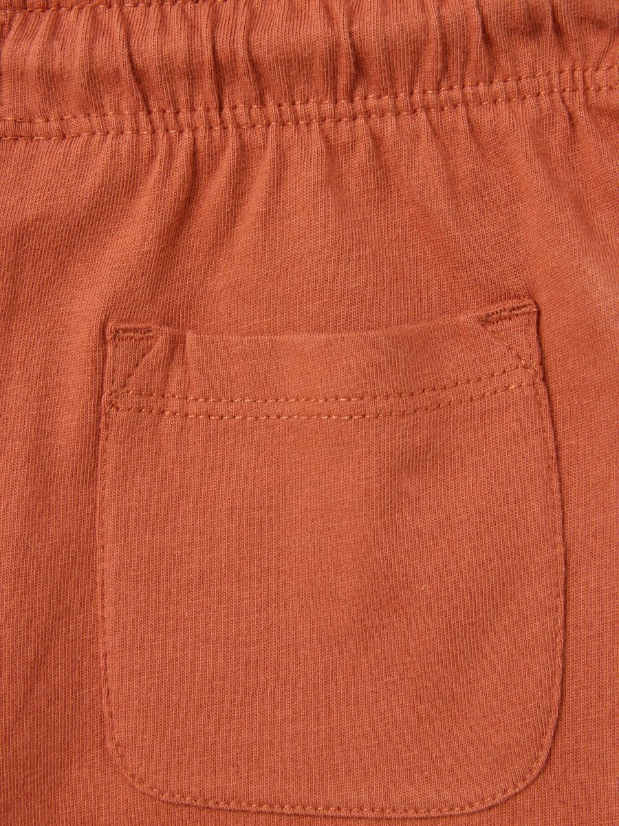 Children's orange pure cotton regular fit shorts_3