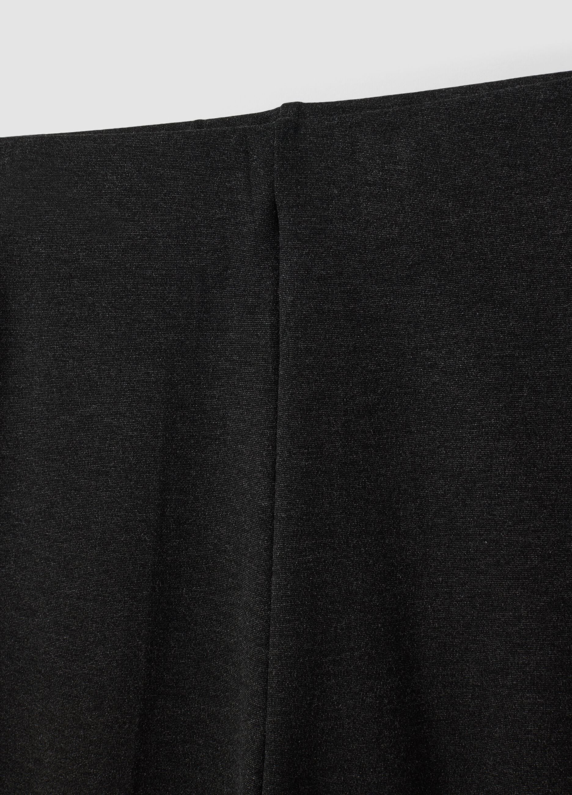 Leggings grigi flare fit in punto Milano di viscosa elasticizzata