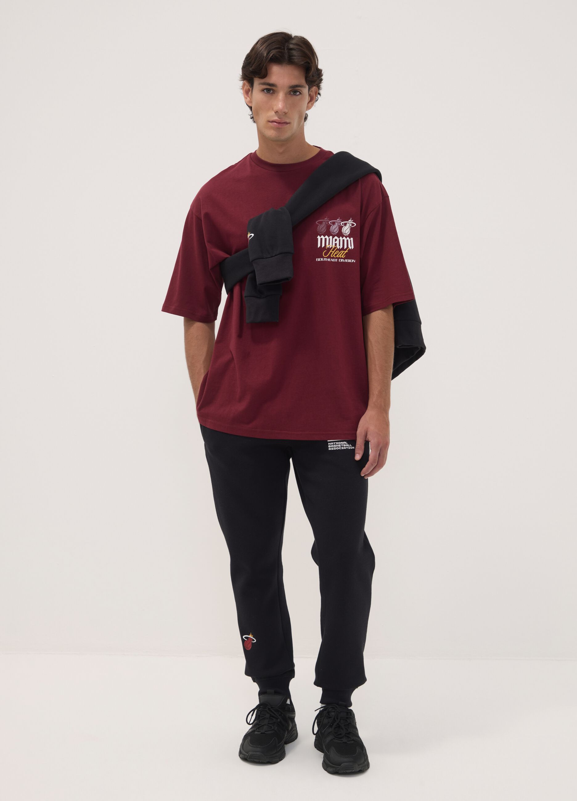 Red 100% cotton Miami Heat print T-shirt