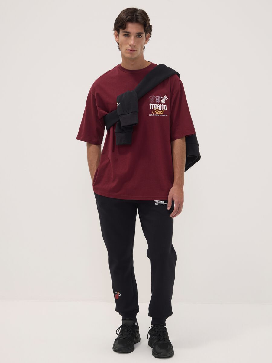 Red 100% cotton Miami Heat print T-shirt_1