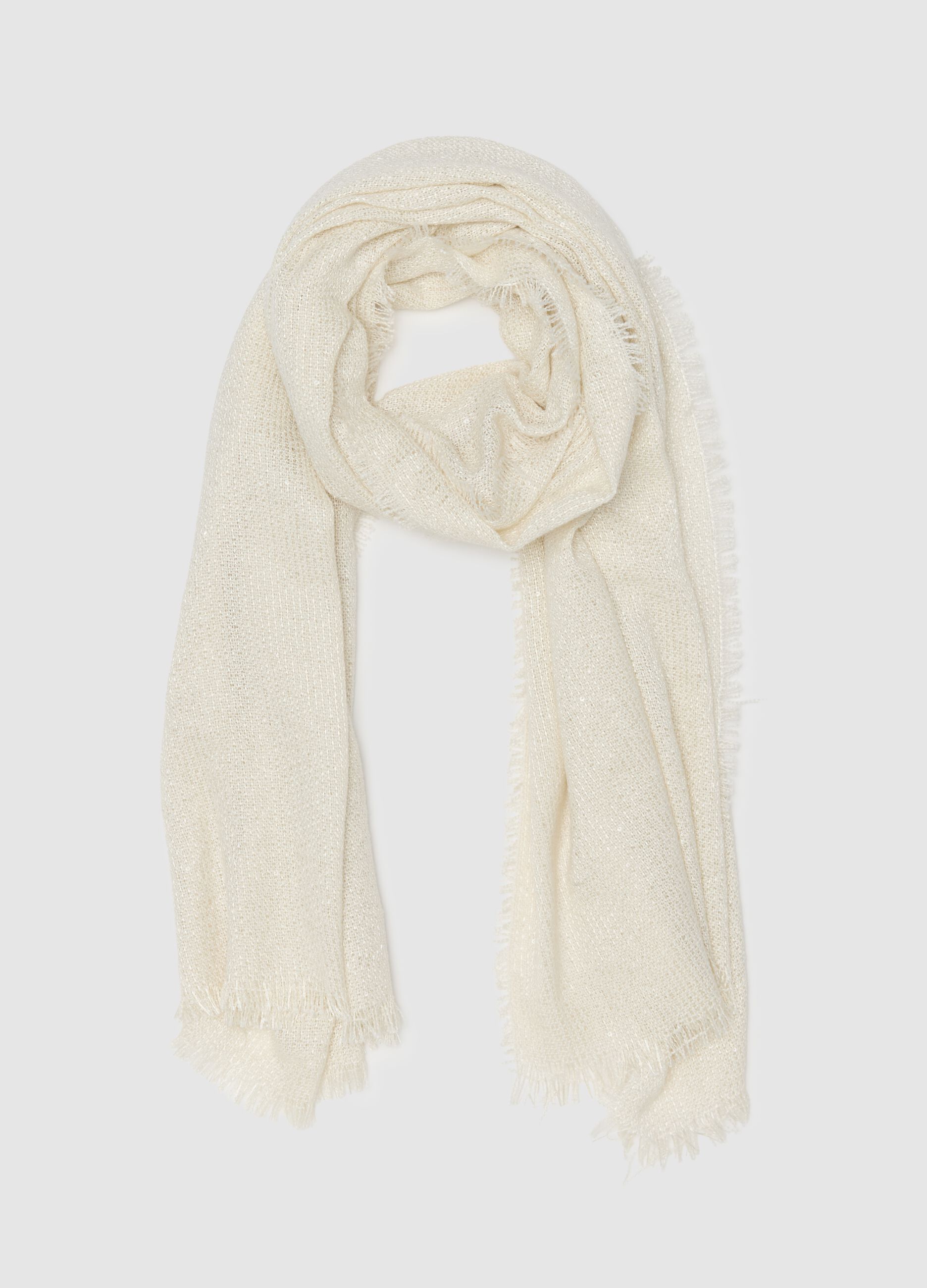 White Scarf with Metallic Details