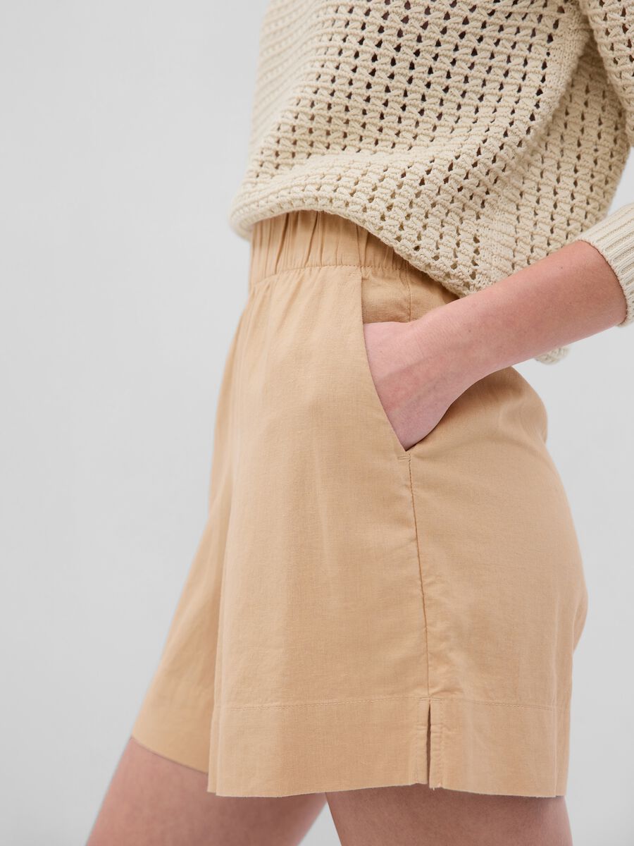 Shorts pull on in lino e viscosa_2