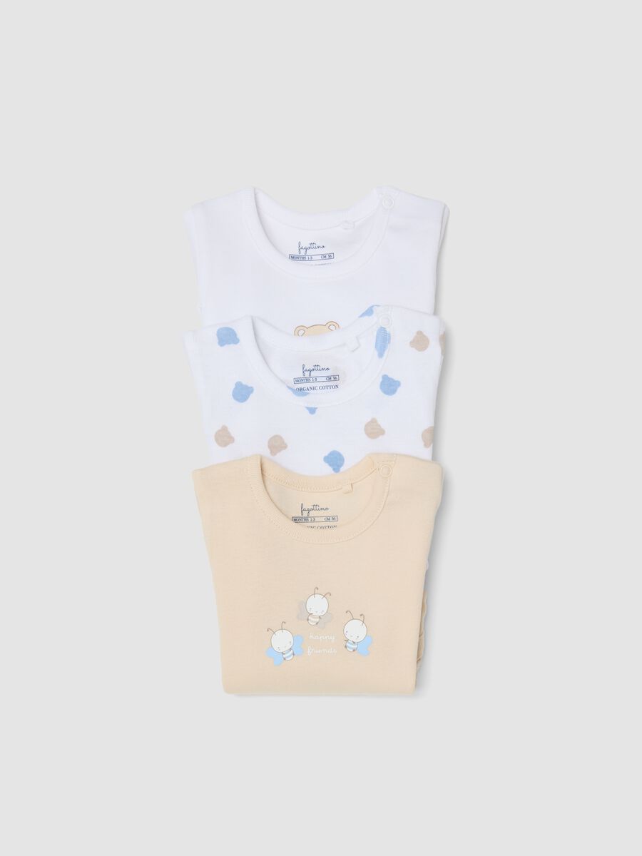 Tripack body in puro cotone multicolor da neonato con disegni_2